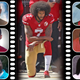 Colin Kaepernick and why he kneels, (L. down) Ahmaud Arbery, Trayvon Martin, Alton Sterling, (r. down) Michael Brown, Eric Garner and Philando Castile.